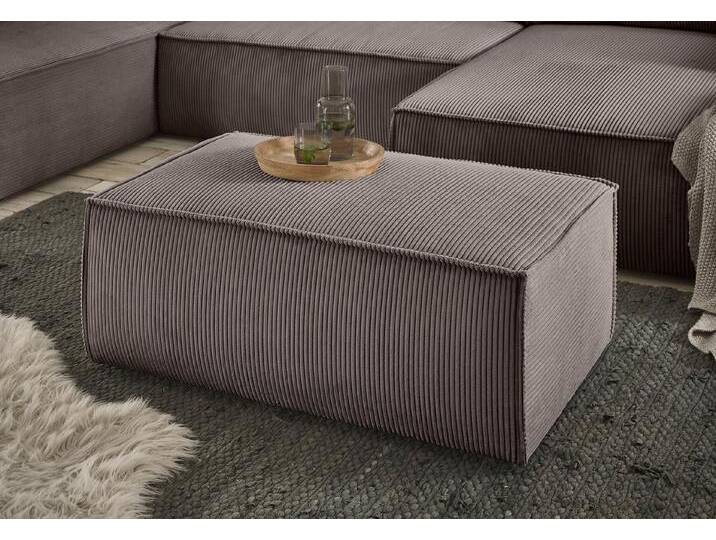 Home affaire Hocker SHERWOOD, Polsterhocker in 3 Stoffarten verfügbar, passend zur Polster-Serie SHERWOOD, braun, Taupe von Home-affaire
