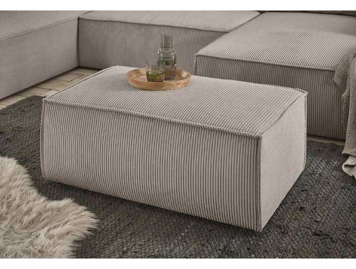 Home affaire Hocker SHERWOOD, Polsterhocker in 3 Stoffarten verfügbar, passend zur Polster-Serie SHERWOOD, grau, Greige von Home-affaire