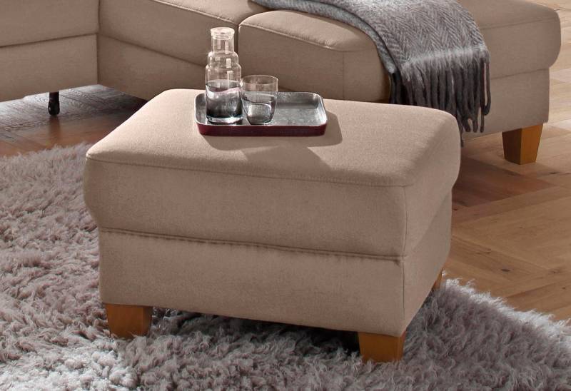 Home affaire Hocker Texel, mit Federkern und Kontrastnaht, Füße Buche eichefarben von Home affaire