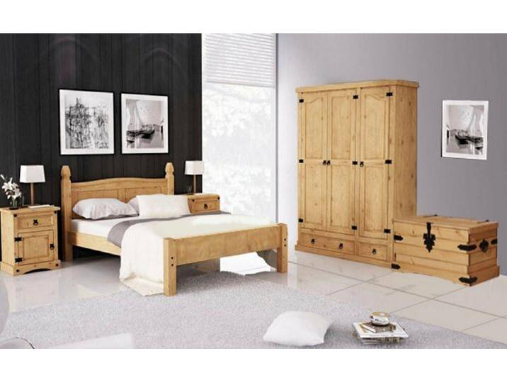 Home affaire Kleiderschrank (1-St) Holzoberfläche honigfarbend gewachst, beige schwarz von Home-affaire