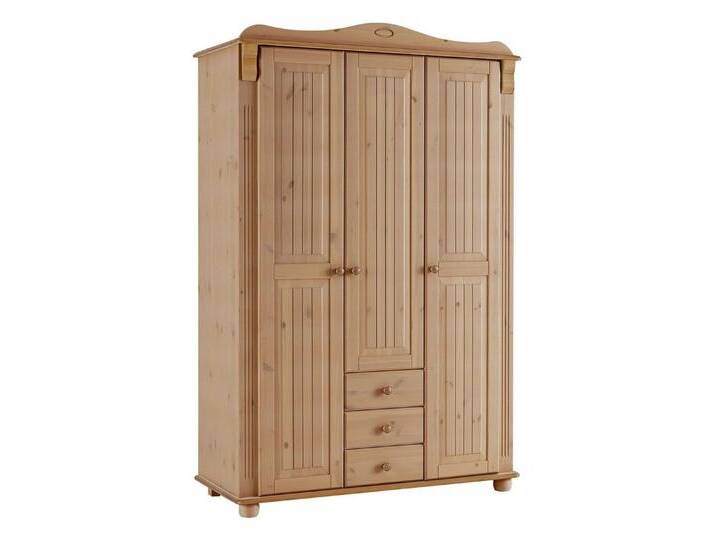 Home affaire Kleiderschrank Adele (4 Breiten: 92/130/169/207 H/T ca. 191/54 cm) aus massiver Kiefer,Spiegel beim 4-und 5-trg.Schrank, Innenausstattung von Home-affaire