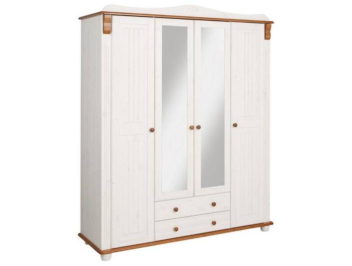 Home affaire Kleiderschrank Adele (4 Breiten: 92/130/169/207 H/T ca. 191/54 cm) aus massiver Kiefer,Spiegel beim 4-und 5-trg.Schrank, Innenausstattung von Home-affaire
