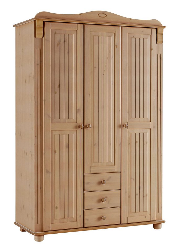 Home affaire Kleiderschrank Adele (4 Breiten: 92/130/169/207 H/T ca. 191/54 cm) aus massiver Kiefer,Spiegel beim 4-und 5-trg.Schrank, Innenausstattung Home affaire Kleiderschrank Adele (4 Breiten: 92/130/169/207 H/T ca. 191/54 cm) aus massiver Kiefer,Spiegel beim 4-und 5-trg.Schrank, Innenausstattung von Home affaire