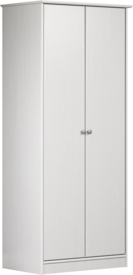 Home affaire Kleiderschrank Delsbo Garderobenschrank Wäscheschrank Kiefer (1-St., schöner Schrank in Landhaus Design) Massivholz Schlafzimmerschrank in Weiß - (B/T/H) 73/50/175 cm von Home affaire