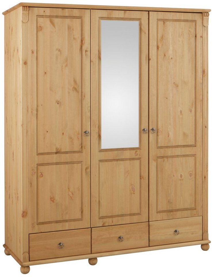 Home affaire Kleiderschrank Tessin Breite 152 cm, Kiefer massiv, mit Spiegel von Home affaire