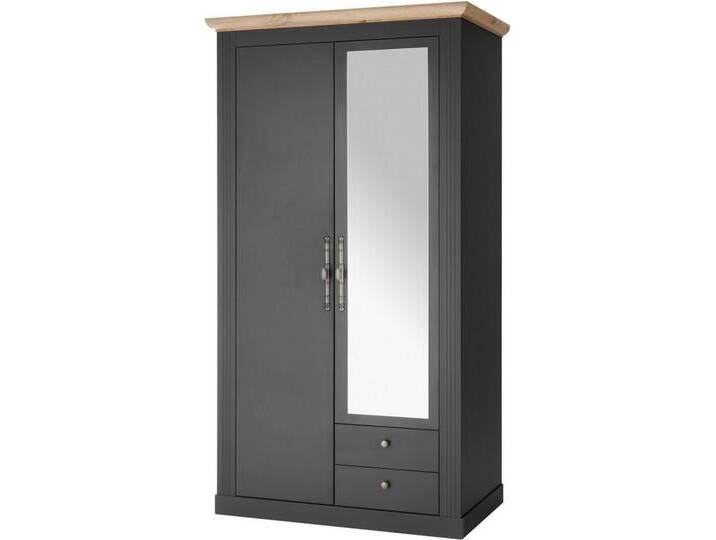 Home affaire Kleiderschrank WESTMINSTER Wäscheschrank in 2 Farben, Landhausschrank Metallgriffe Drehtürenschrank mit Spiegel, Schlafzimmerschrank, 109 cm breit von Home-affaire