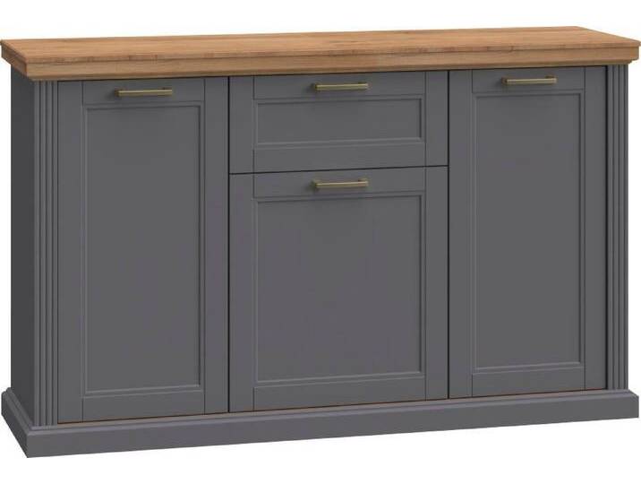 Home affaire Kombikommode Tara, im klassischen Landhausstil, FSC-zertifiziert, in 2 Größen (Soft-Close-Funktion, goldfarbene Metallgriffe, Innendekor Holzoptik), lackiert mit wasserbasiertem UV-Lack von Home-affaire