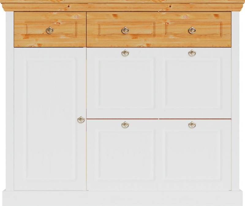 Home affaire Schuhschrank Basilico Schuhkkommode, Breite 130 cm, Kassettenoptik, aus Massivholz, FSC® von Home affaire