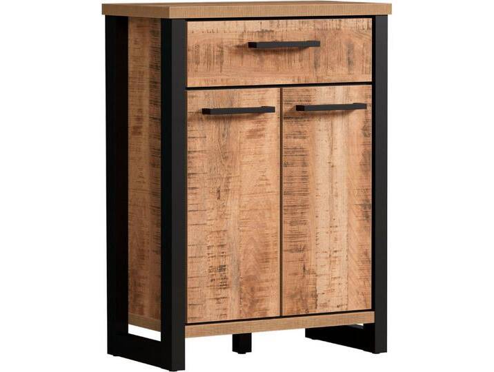 Home affaire Kommode Elda (1 St), Kommode mit 2 Türen, 1 Schublade mit Vollauszug – (B/T/H) 73/39/100 cm, braun schwarz von Home-affaire