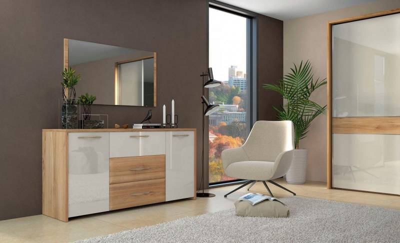 Home affaire Kommode Gala, melaminbeschichtet und beige hochglänzend UV lackiert (Soft-Close Funktion, Maße: B/T/H 170/46/83cm), 2trg., mit 4 Schubladen, klassische Rahmenoptik, FSC-zertifiziert Home affaire Kommode Gala, melaminbeschichtet und beige hochglänzend UV lackiert (Soft-Close Funktion, Maße: B/T/H 170/46/83cm), 2trg., mit 4 Schubladen, klassische Rahmenoptik, FSC-zertifiziert von Home affaire