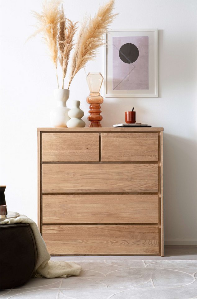 Home affaire Schubkastenkommode Zetra Schubladenschrank, 2 + 3 Schubladen mit Soft-Close-Function, Fertig montiert, Eiche Massivholz, Breite 88 cm Home affaire Schubkastenkommode Zetra Schubladenschrank, 2 + 3 Schubladen mit Soft-Close-Function, Fertig montiert, Eiche Massivholz, Breite 88 cm von Home affaire
