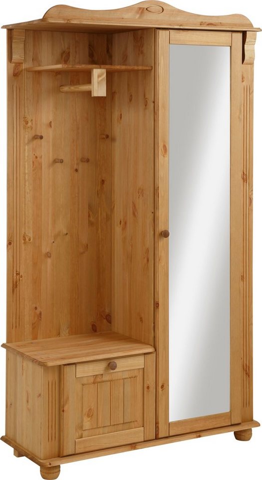 Home affaire Kompaktgarderobe Adele Breite 108 cm, mit Spiegeltür, aus massiver Kiefer, FSC® Home affaire Kompaktgarderobe Adele Breite 108 cm, mit Spiegeltür, aus massiver Kiefer, FSC® von Home affaire