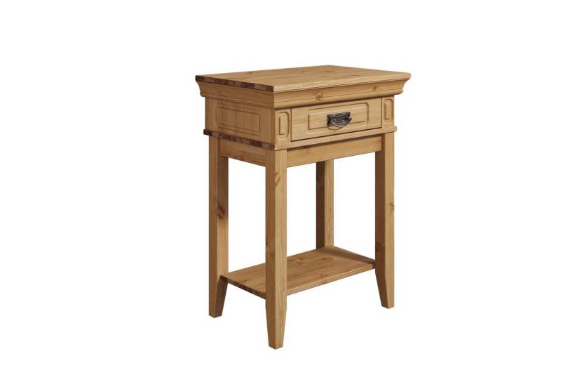 Home affaire Nachttisch Vinales, Konsolentisch, Beistelltisch ideal für Boxspringbetten, Aus massiver Kiefer, mit Fräsungen von Home affaire