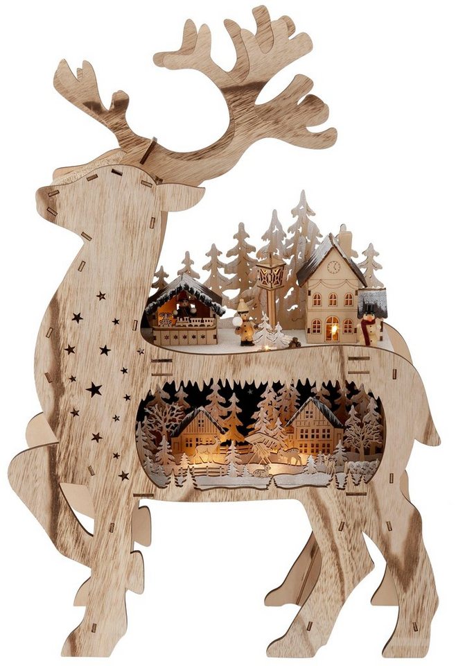 Home affaire Lichterbogen Rentier, Weihnachtsdeko, mit vielen Details, Höhe 67 cm von Home affaire