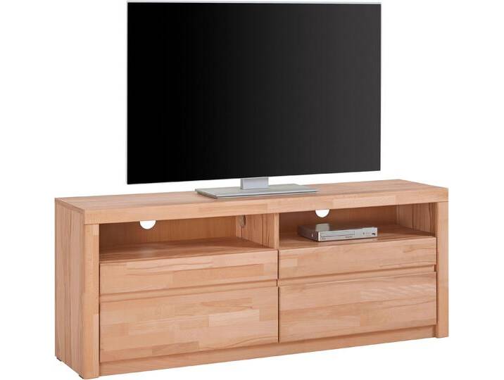 Home affaire Lowboard Silkeborg, Breite 140 cm, braun, Holzwerkstoff Kernbuchefarben (Korpus)/ Massivholz Kernbuche (Front) von Home-affaire