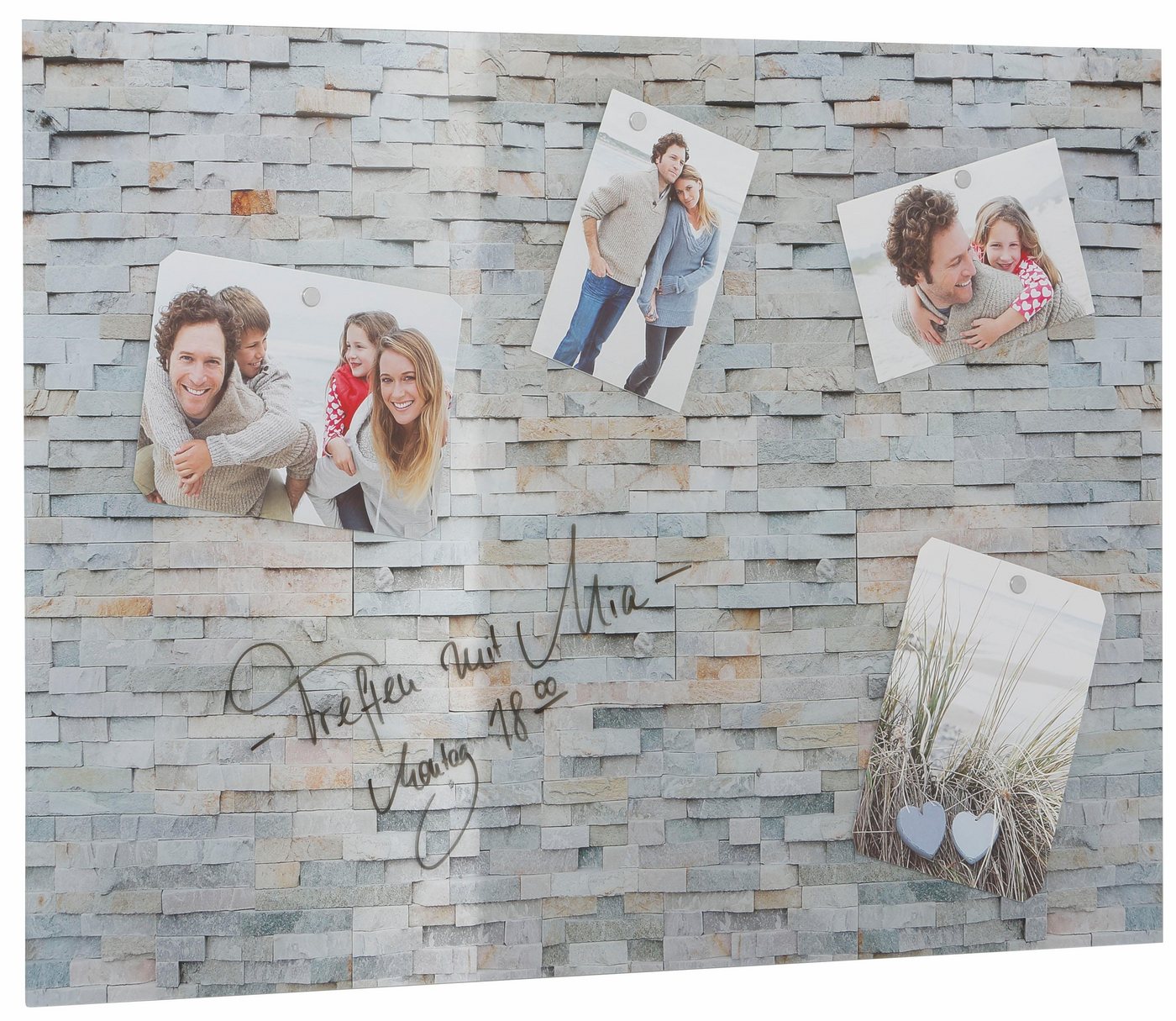 Home affaire Magnettafel Stone Wall, Memoboard, aus Glas, Stein Motiv von Home affaire