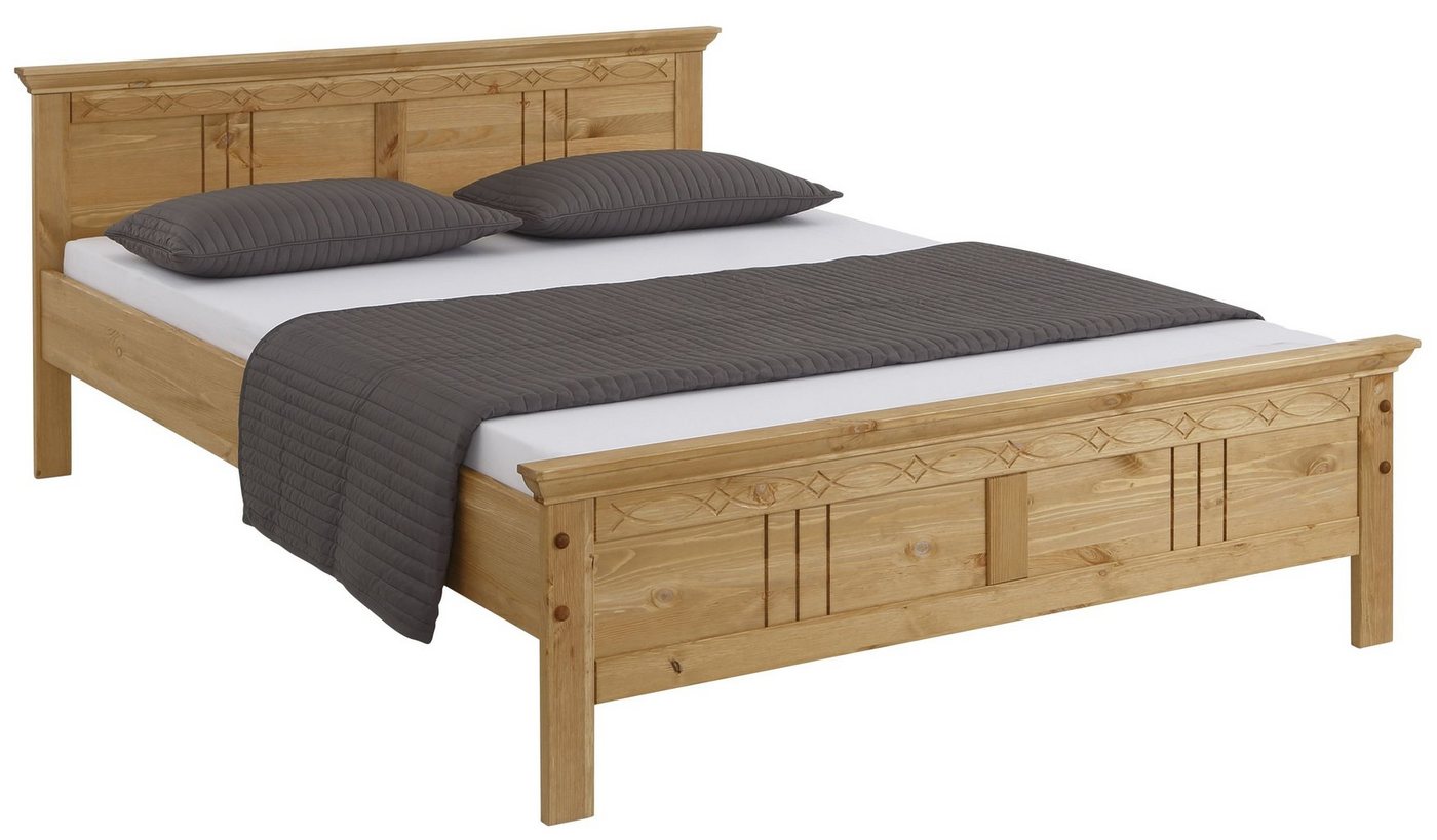 Home affaire Massivholzbett Indra, TOPSELLER, Landhausstil, edles Design,zertifiziertes Massivholz (Breite/Belastbarkeit 180cm/220 KG, 140cm/180 KG, 90cm/120 KG), mit dekorativen Fräsungen, in 2 Breiten und Farben Home affaire Massivholzbett Indra, TOPSELLER, Landhausstil, edles Design,zertifiziertes Massivholz (Breite/Belastbarkeit 180cm/220 KG, 140cm/180 KG, 90cm/120 KG), mit dekorativen Fräsungen, in 2 Breiten und Farben von Home affaire