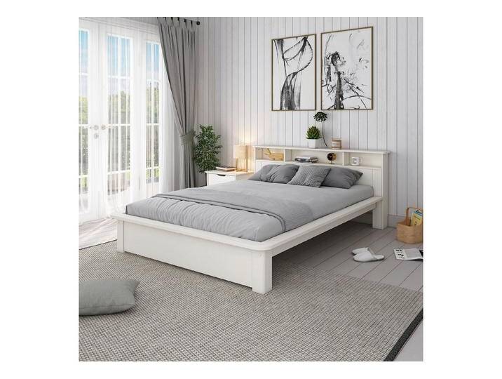 Home affaire Massivholzbett KERO BESTSELLER! Stauraum im Kopfteil, zertifiziertes Massivholz (Kiefer), weiß, weiß von Home-affaire