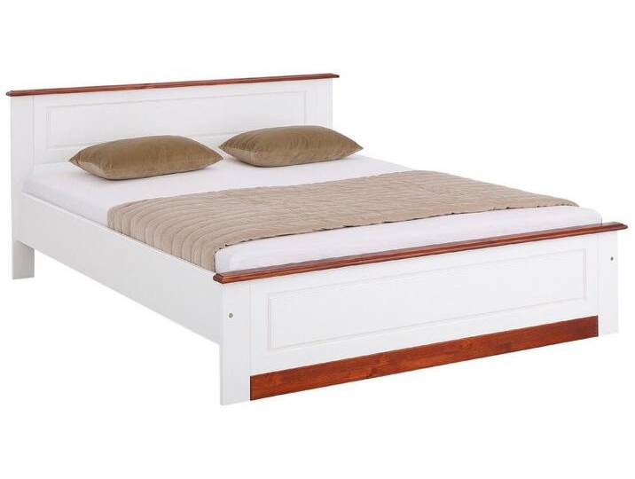 Home affaire Massivholzbett Madrid, Landhausstil, hohe Belastbarkeit! (Breite/Belastbarkeit 180cm/220 KG, 160cm/200 KG, 90cm/=120 KG), aus FSC®-zertifizierter Kiefer, INKLUSIVE Rollrost, Kassettenoptik von Home-affaire