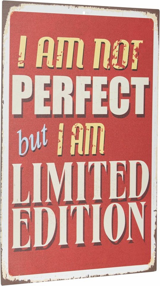 Home affaire Metallbild I am not perfect …, Schriftzug, Schriftzüge, Spruch, Stahlschild, Blechschild, Not perfect von Home affaire