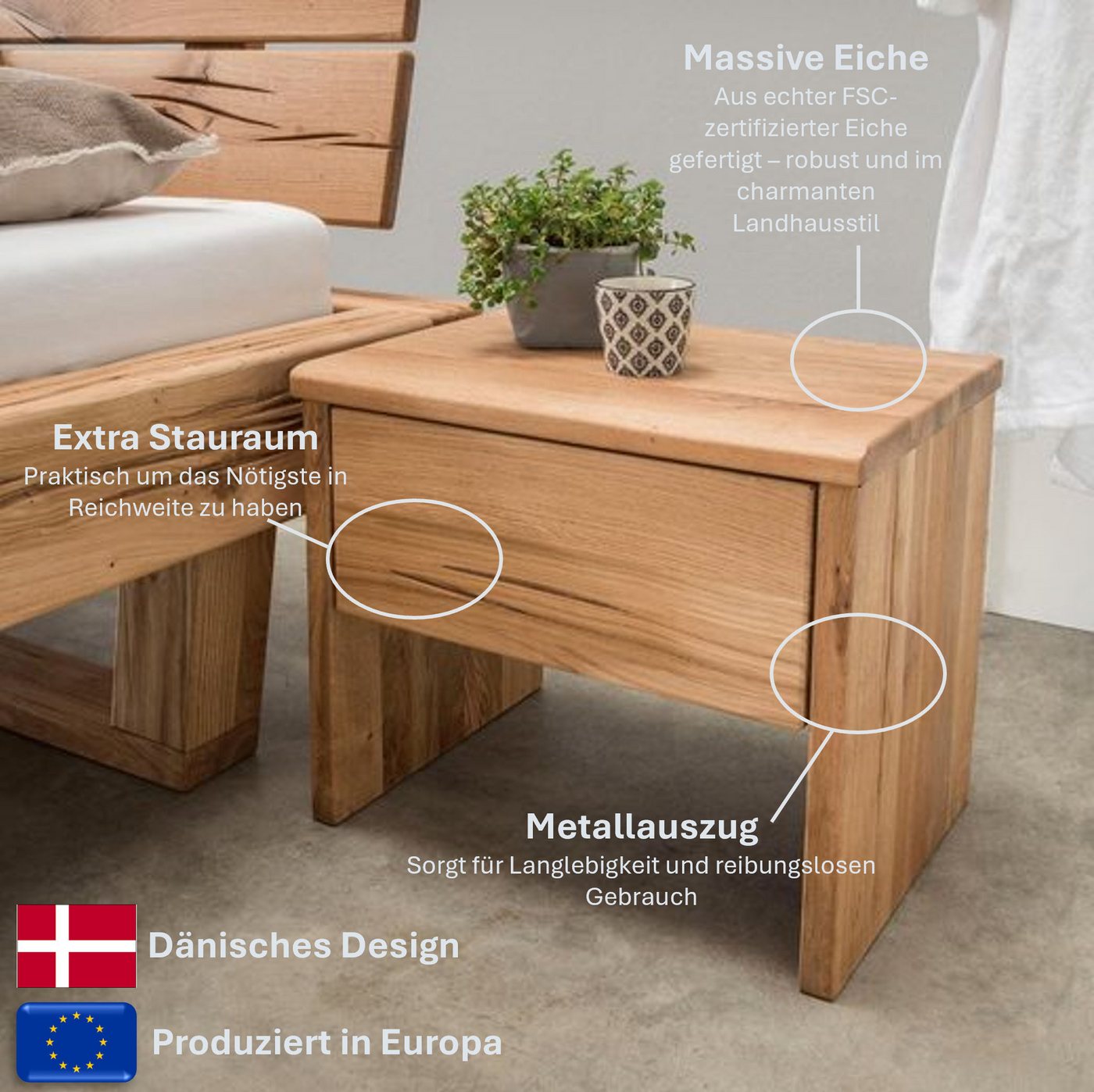 Home affaire Nachtkonsole Ultima, aus massiver Fichte oder Eiche, robuste Natürlichkeit mit Wuchsrissen Home affaire Nachtkonsole Ultima, aus massiver Fichte oder Eiche, robuste Natürlichkeit mit Wuchsrissen von Home affaire