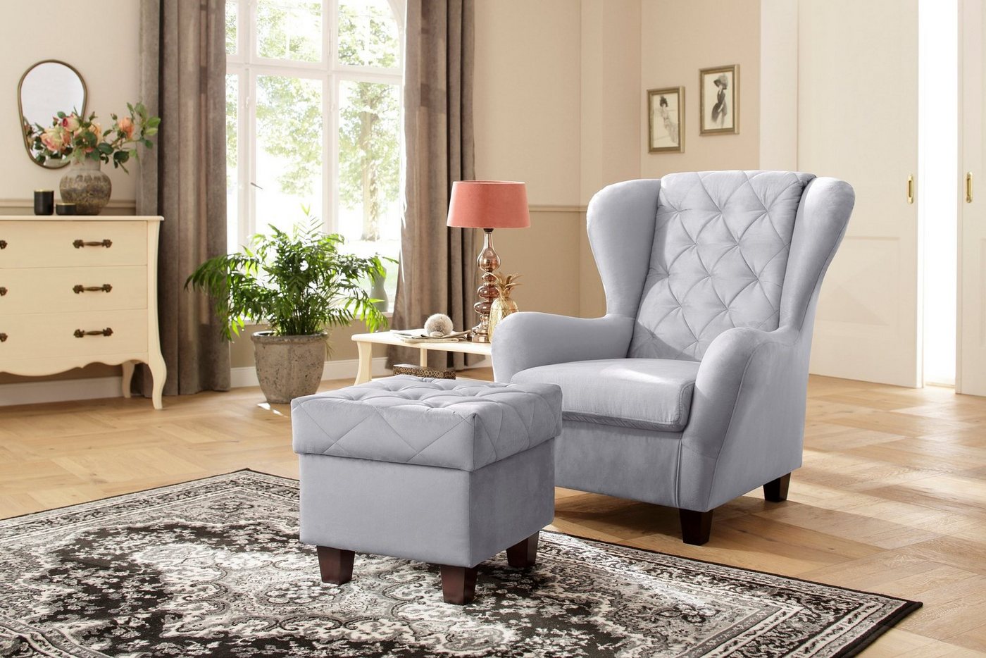 Home affaire Ohrensessel Alexandra, incl. Hocker, mit Steppung, in vielen Farben Home affaire Ohrensessel Alexandra, incl. Hocker, mit Steppung, in vielen Farben von Home affaire