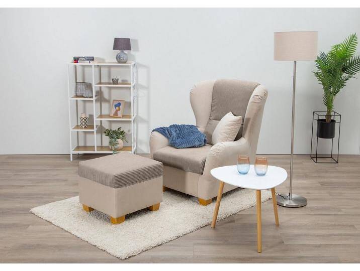Home affaire Ohrensessel Oliver, Ohrensess,mit Hocker,Zierkissen,Klassische Form, beige Home affaire Ohrensessel Oliver, Ohrensess,mit Hocker,Zierkissen,Klassische Form, beige von Home-affaire