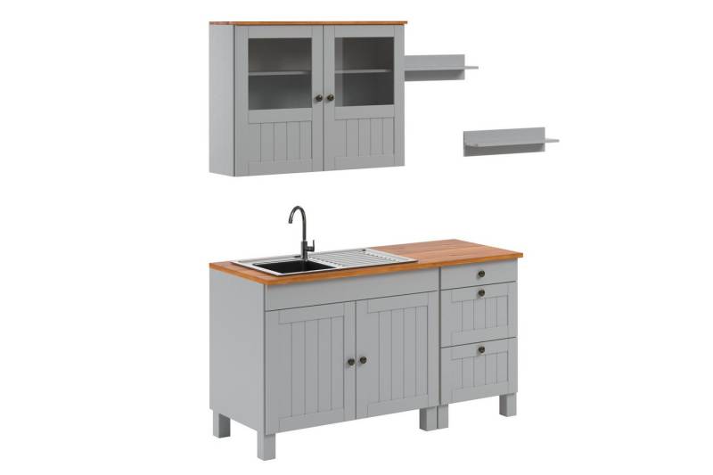 Home affaire Pantryküche Alby2, (Set), Breite 150 cm, Kiefer massiv, ohne E-Geräte von Home affaire