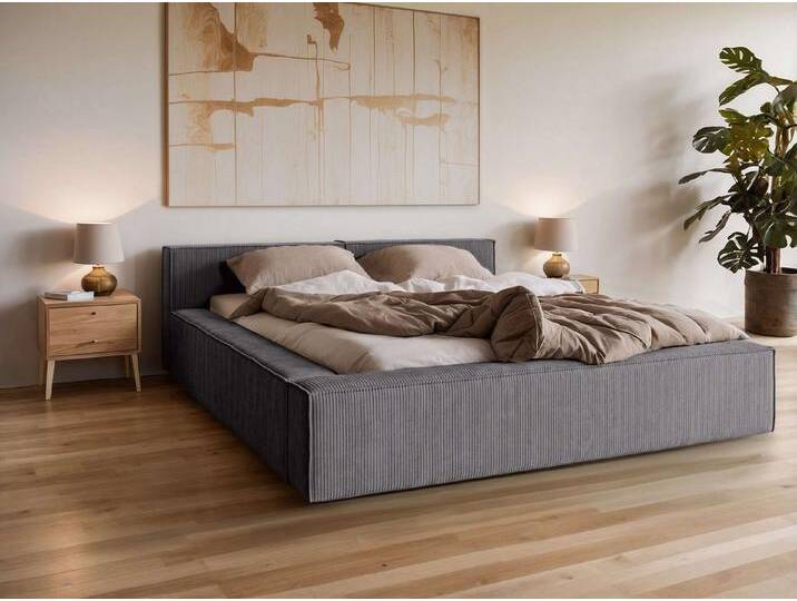 Home affaire Polsterbett LAUREDA Bettgestell mit Lattenrost, in 4 Breiten- 140, 160, 180, 200cm, mit Kopfteil und Bettkasten, ohne Matratze, grau Home affaire Polsterbett LAUREDA Bettgestell mit Lattenrost, in 4 Breiten- 140, 160, 180, 200cm, mit Kopfteil und Bettkasten, ohne Matratze, grau von Home-affaire
