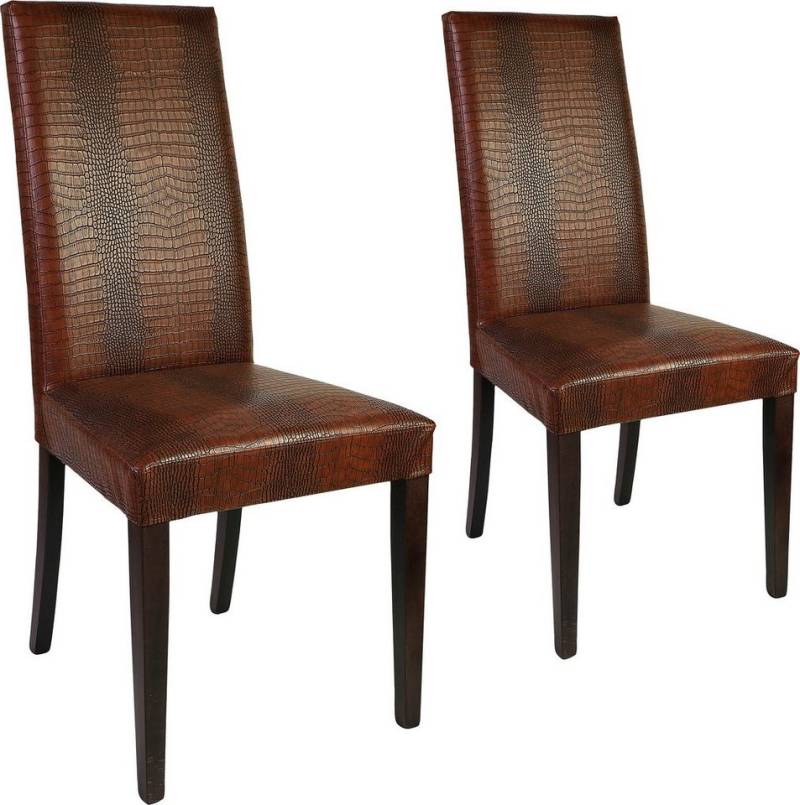 Home affaire Polsterstuhl Java (Set, 2 St), Kunstlederbezug mit Animalprägung von Home affaire