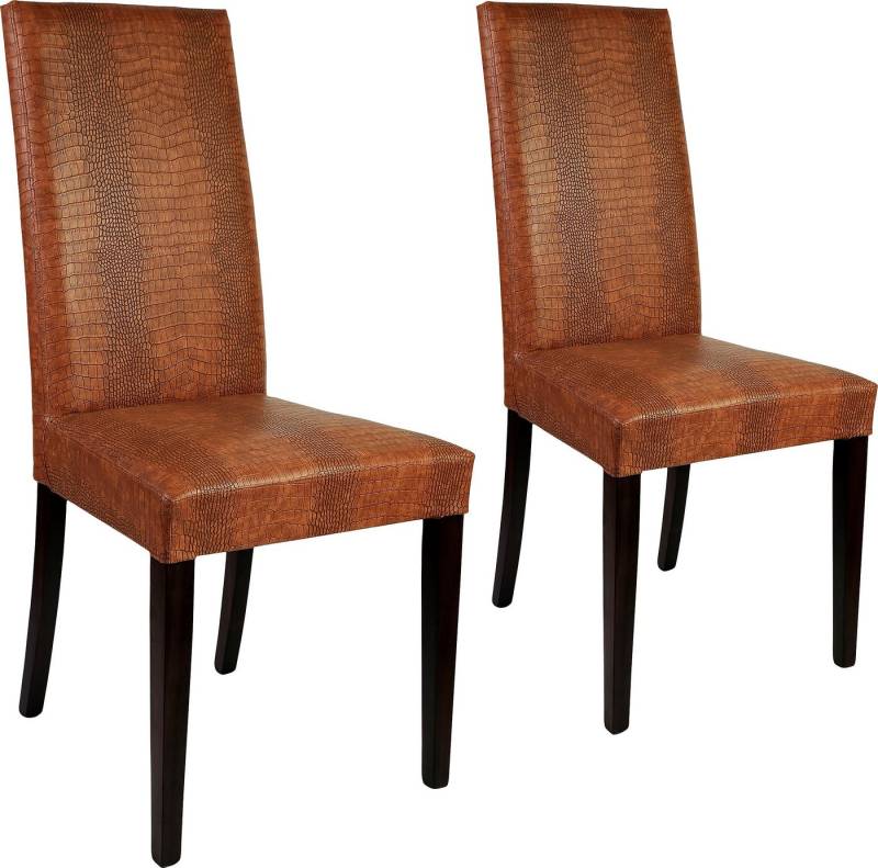 Home affaire Polsterstuhl Java (Set, 2 St), Kunstlederbezug mit Animalprägung von Home affaire