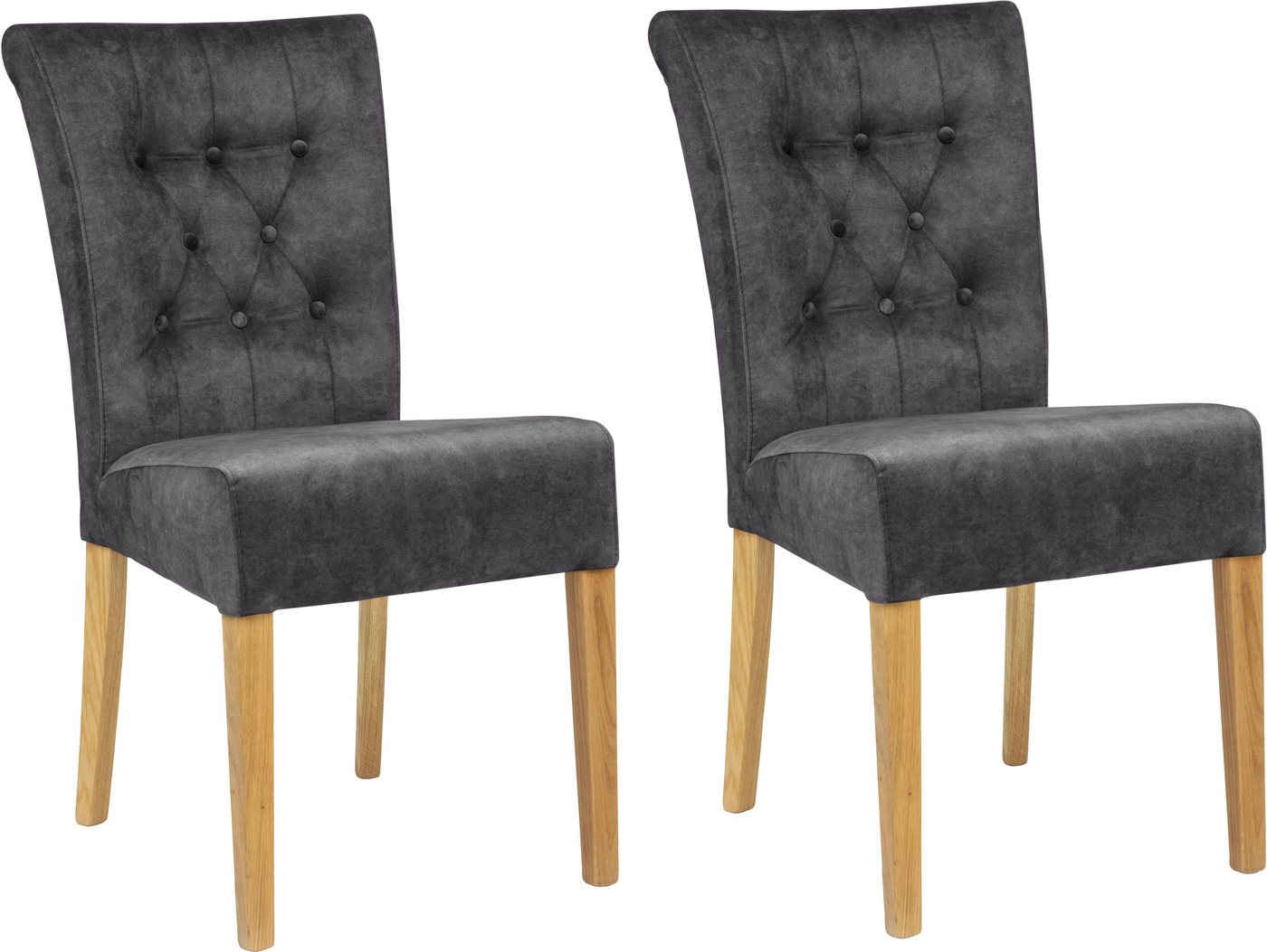 Home affaire Polsterstuhl Queen (Set, 2 St), Esszimmerstuhl mit Knopfheftung, 2er, 4er oder 6er-Set von Home affaire