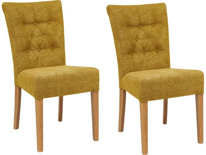 Home affaire Polsterstuhl Queen (Set, 4 St), Esszimmerstuhl mit Knopfheftung, 2er, 4er oder 6er-Set, gelb, 4 St., senf von Home-affaire