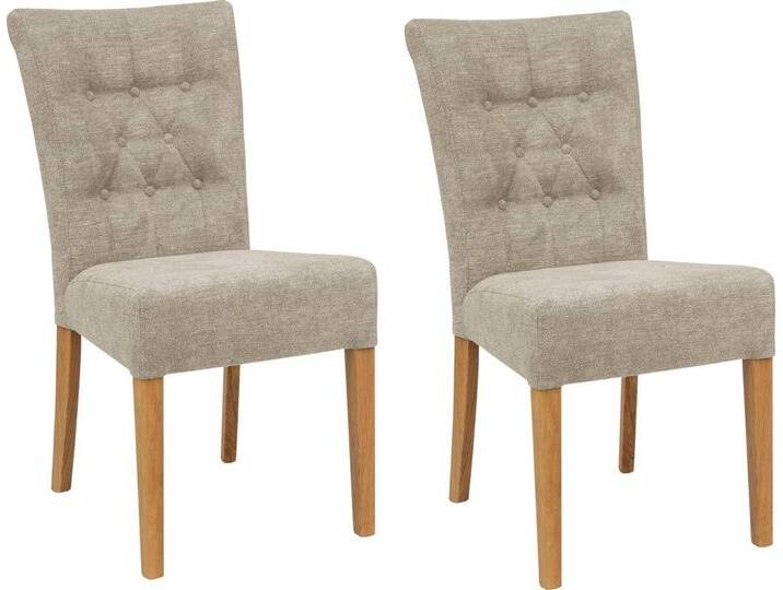 Home affaire Polsterstuhl Queen (Set, 4 St), Esszimmerstuhl mit Knopfheftung, 2er, 4er oder 6er-Set, weiß, 4 St., creme von Home-affaire