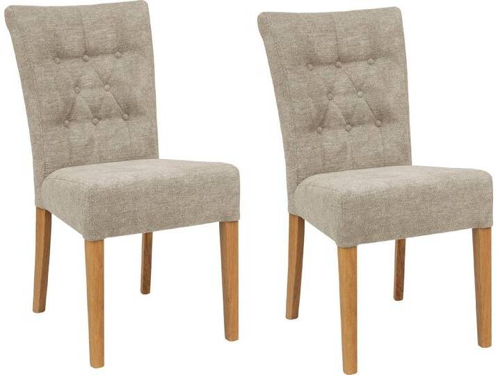 Home affaire Polsterstuhl Queen (Set, 6 St), Esszimmerstuhl mit Knopfheftung, 2er, 4er oder 6er-Set, weiß, 6 St., creme von Home-affaire