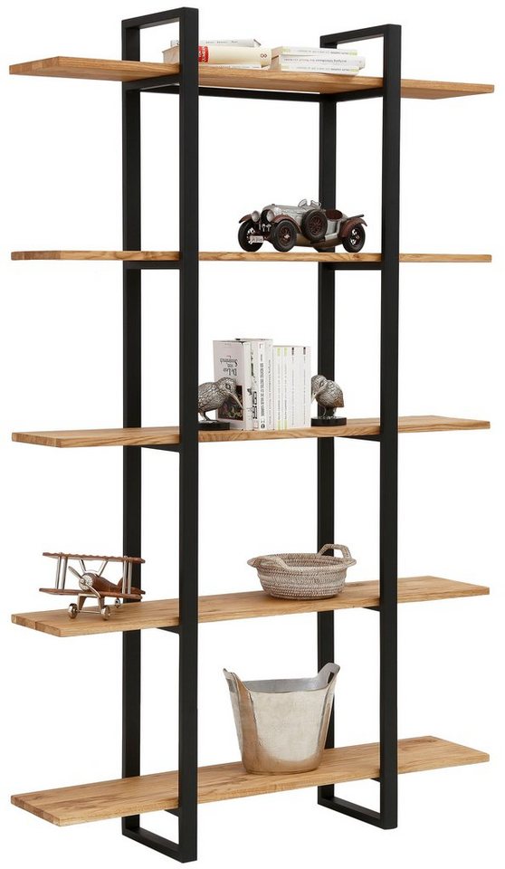 Home affaire Regal Krystian, Raumteiler, Ablagen aus Eichenholz, Gestell aus robustem Metall von Home affaire