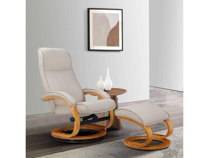 Home affaire Relaxsessel Paris, TV-Sessel mit Hocker und manueller Liegefunktion (Set, 2-St., bestehend aus Sessel und Hocker), Dreh- und Kippfunktion von Home-affaire