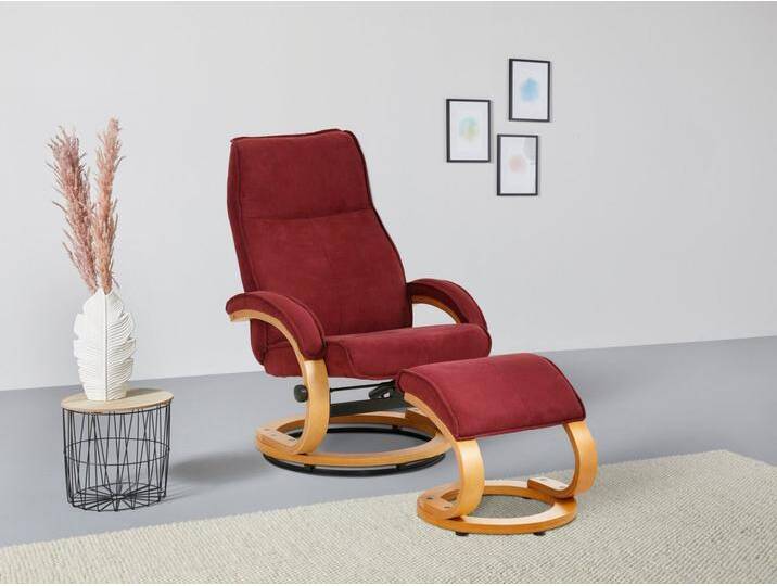 Home affaire Relaxsessel Paris, TV-Sessel mit Hocker und manueller Liegefunktion (Set, 2-St., bestehend aus Sessel und Hocker), Dreh- und Kippfunktion von Home-affaire