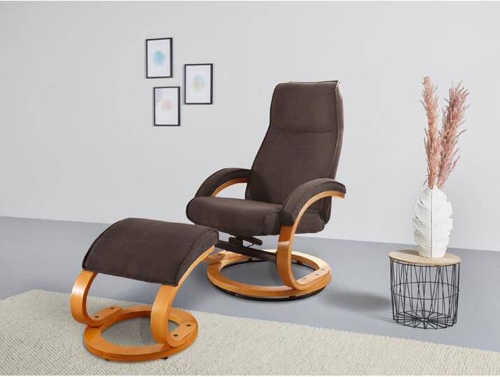 Home affaire Relaxsessel Paris, TV-Sessel mit Hocker und manueller Liegefunktion (Set, 2-St., bestehend aus Sessel und Hocker), Dreh- und Kippfunktion von Home-affaire
