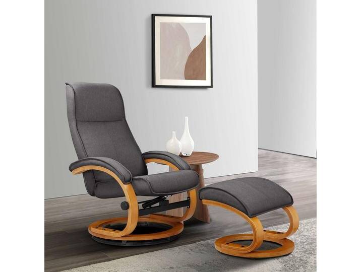 Home affaire Relaxsessel Paris, TV-Sessel mit Hocker und manueller Liegefunktion (Set, 2-St., bestehend aus Sessel und Hocker), Dreh- und Kippfunktion von Home-affaire