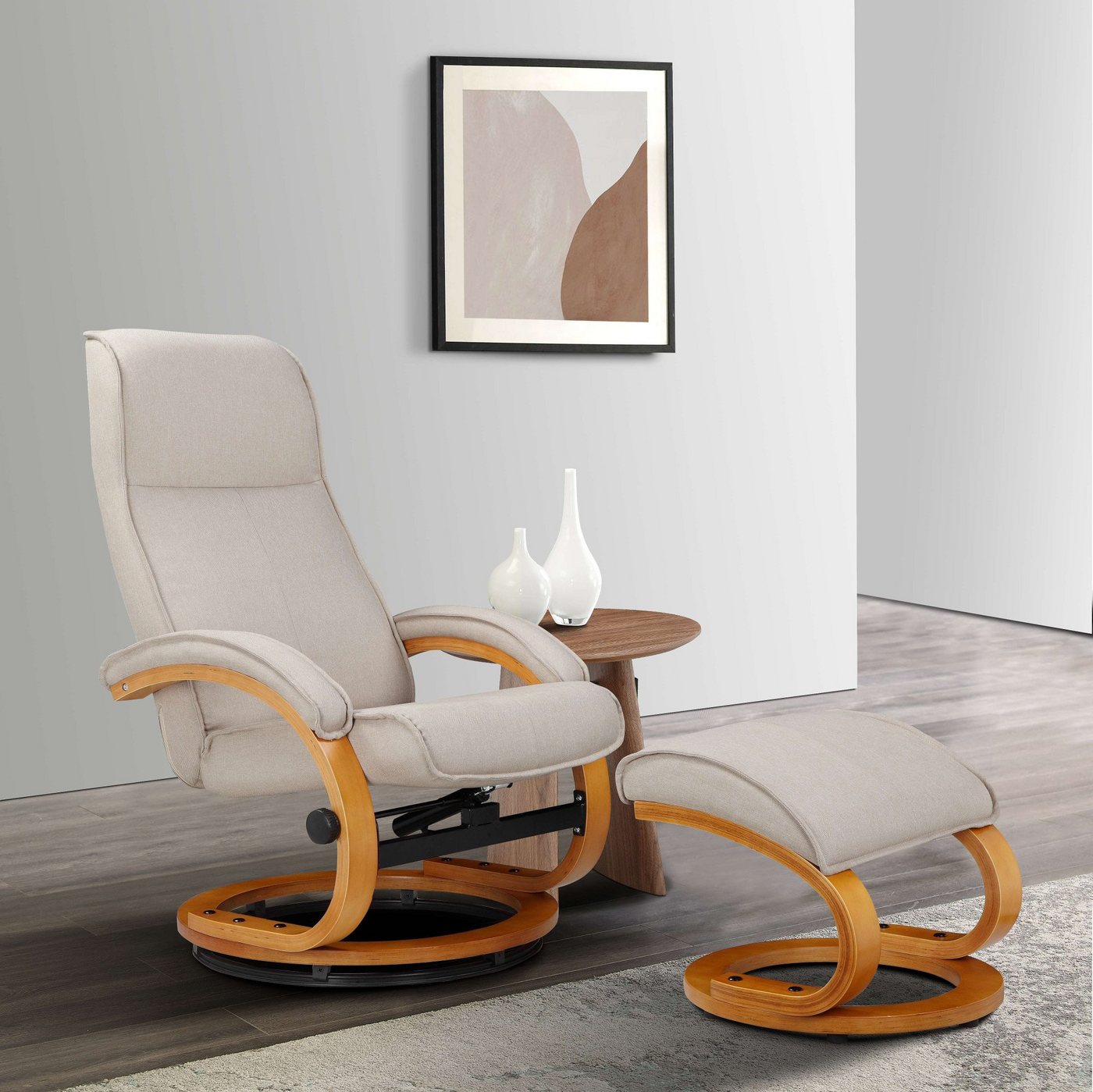 Home affaire Relaxsessel Paris, TV-Sessel mit Hocker und manueller Liegefunktion (Set, 2-St., bestehend aus Sessel und Hocker), Dreh- und Kippfunktion von Home affaire