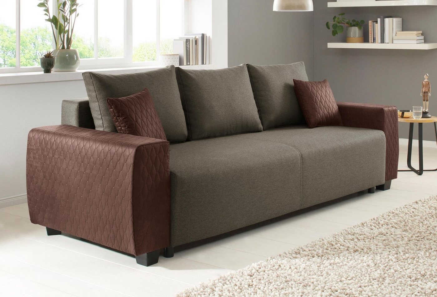 Home affaire Schlafsofa Bella, mit geprägtem Bezug bei Armlehnen von Home affaire