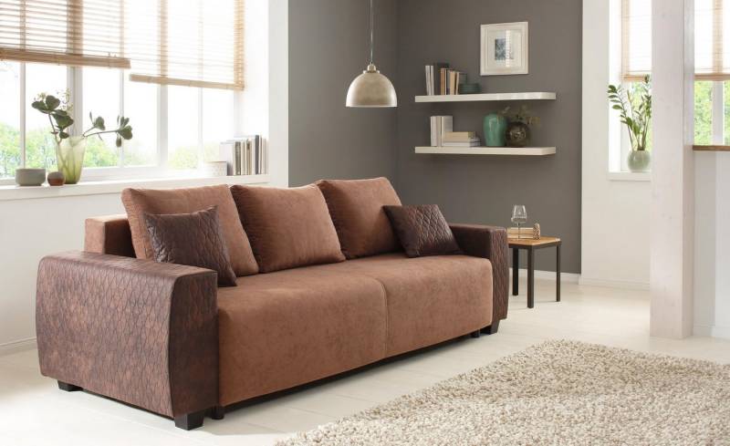 Home affaire Schlafsofa Bella, B: 241 cm, Liegefl. 142x194 cm, mit Bettfunktion, Bettkasten & 2 Zierkissen, Federkern Home affaire Schlafsofa Bella, B: 241 cm, Liegefl. 142x194 cm, mit Bettfunktion, Bettkasten & 2 Zierkissen, Federkern von Home affaire