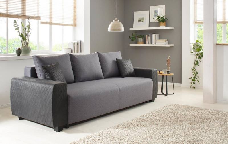 Home affaire Schlafsofa Bella, B: 241 cm, Liegefl. 142x194 cm, mit Bettfunktion, Bettkasten & 2 Zierkissen, Federkern Home affaire Schlafsofa Bella, B: 241 cm, Liegefl. 142x194 cm, mit Bettfunktion, Bettkasten & 2 Zierkissen, Federkern von Home affaire