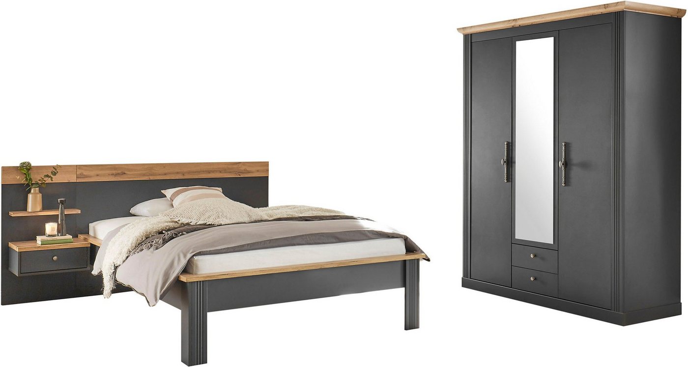 Home affaire Schlafzimmer-Set Westminster, beinhaltet 1 Bett, Kleiderschrank 3-türig und 1 Wandpaneel von Home affaire