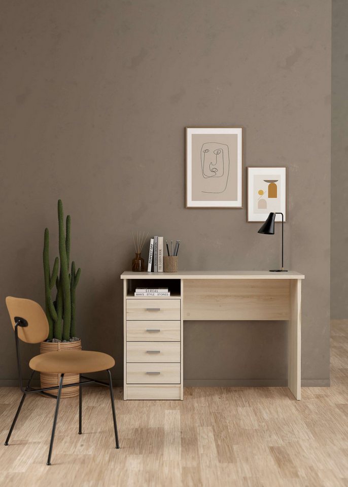 Home affaire Schreibtisch Funktion Plus, Arbeitstisch, Bürotisch, mit 4 Schubladen und 1 offenen Fach, Breite 110 cm von Home affaire