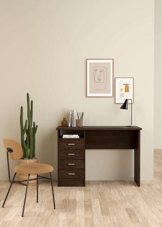 Home affaire Schreibtisch Funktion Plus, Arbeitstisch, Bürotisch, mit 4 Schubladen und 1 offenen Fach, Breite 110 cm von Home affaire