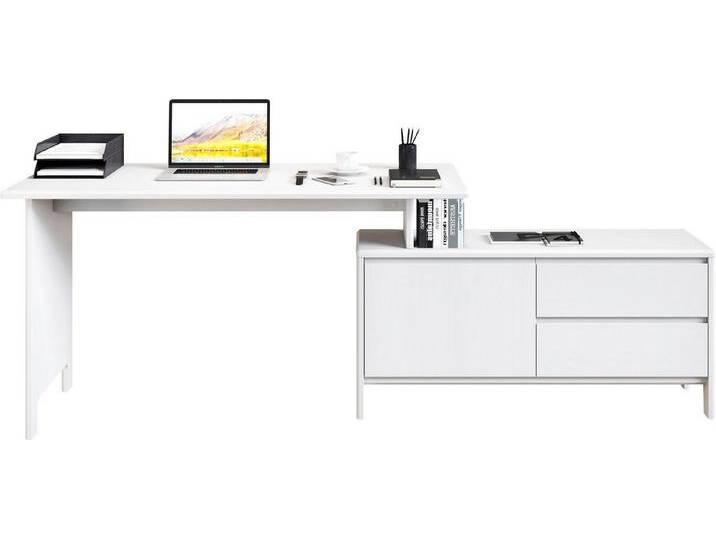 Home affaire Schreibtisch Luven, aus Massivholz, in 2 Breiten, variable Nutzung als Schreibtisch oder Eckschreibtisch, weiß, weiß Home affaire Schreibtisch Luven, aus Massivholz, in 2 Breiten, variable Nutzung als Schreibtisch oder Eckschreibtisch, weiß, weiß von Home-affaire