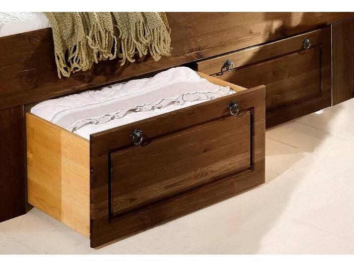 Home affaire Schubkasten Tessin (Set, 2 St), Bettschubladen auf Rollen, passend für das Bett Tessin, braun, lackiert, dunkelbraun von Home-affaire