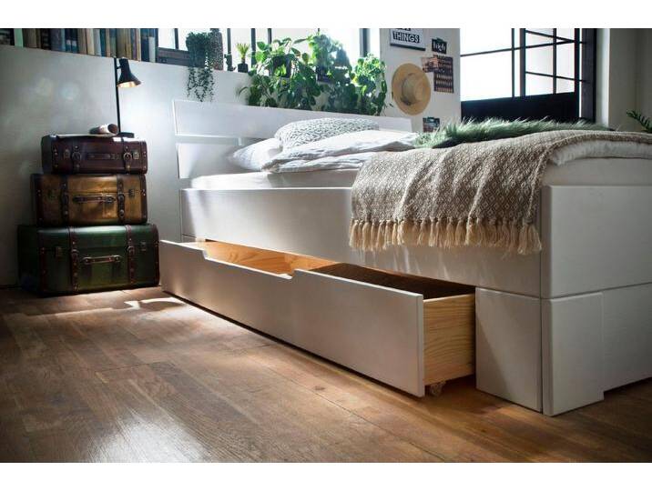 Home affaire Schubkasten-Unterbau Progress Schublade für extra Stauraum unter dem Bett Massivholz, FSC®-zertifiziert, massive Fichte, weiß von Home-affaire